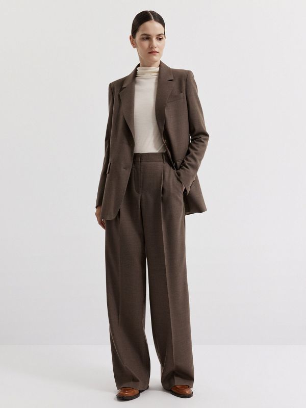 Wide pants with wool 432050065-130