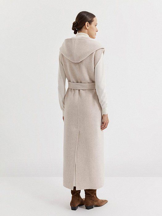 Sleeveless wool coat-robe 437730139-697