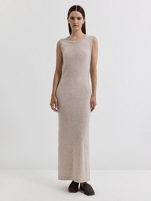 Maxi dress in wool with cashmere 410070383-191