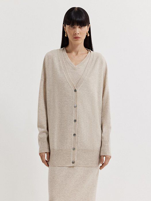 Oversize cardigan in wool and cashmere 410020126-697