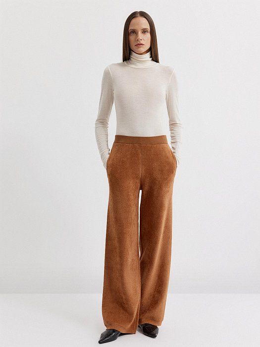 Knitted velour pants 183750254-667