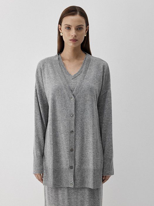 Oversize cardigan in wool and cashmere 410020126-103