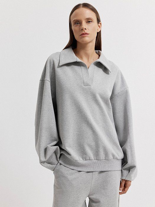 Sweatshirt with polo collar 336620182-759