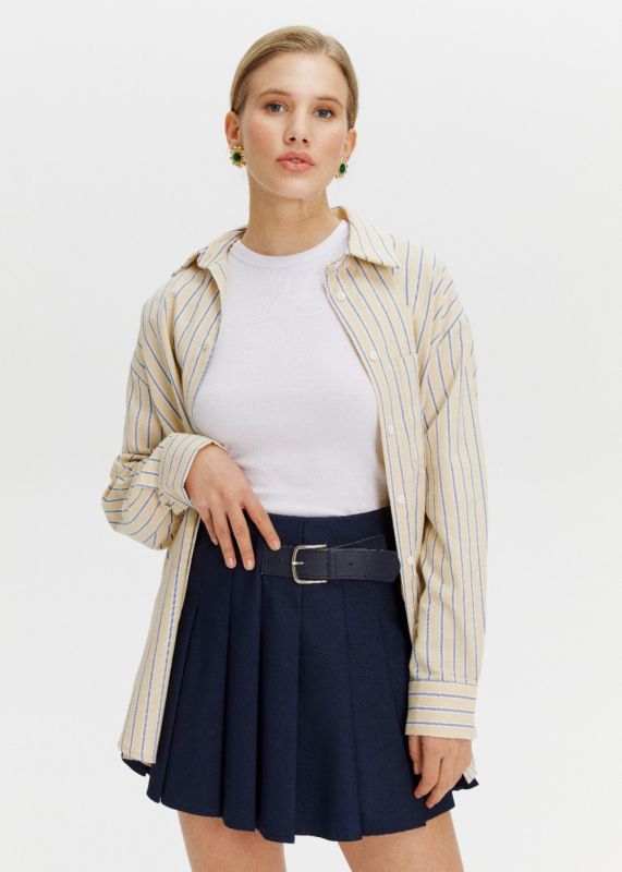 Pleated Skirt with Belt Detail