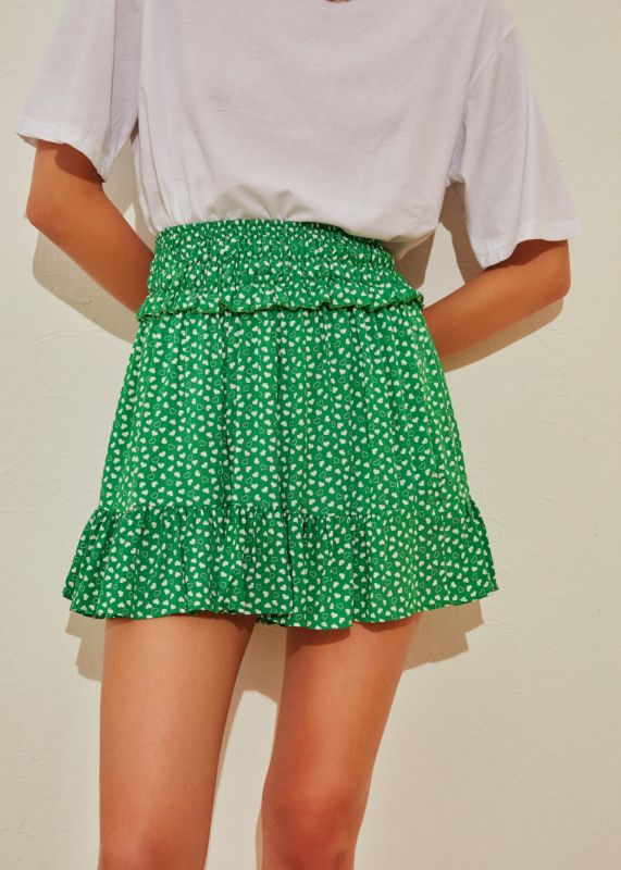 Heart Patterned Mini Skirt