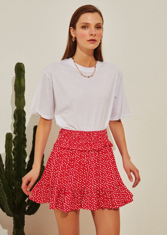 Heart Patterned Mini Skirt