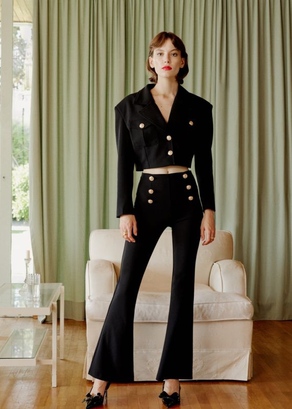 Design Crop Jacket - Design Flared Trousers