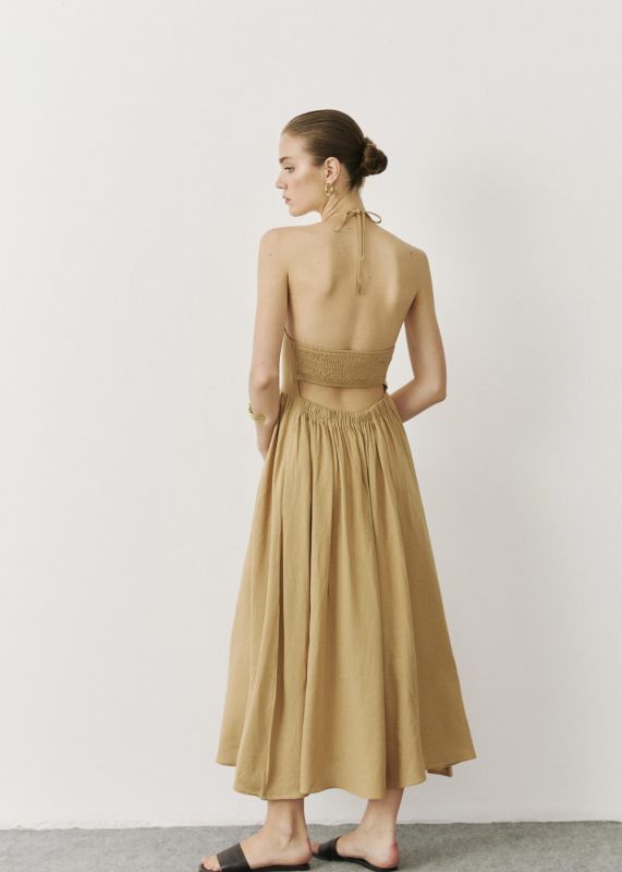 Backless Linen Dress