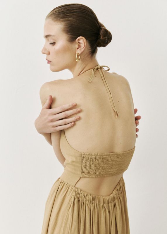 Backless Linen Dress