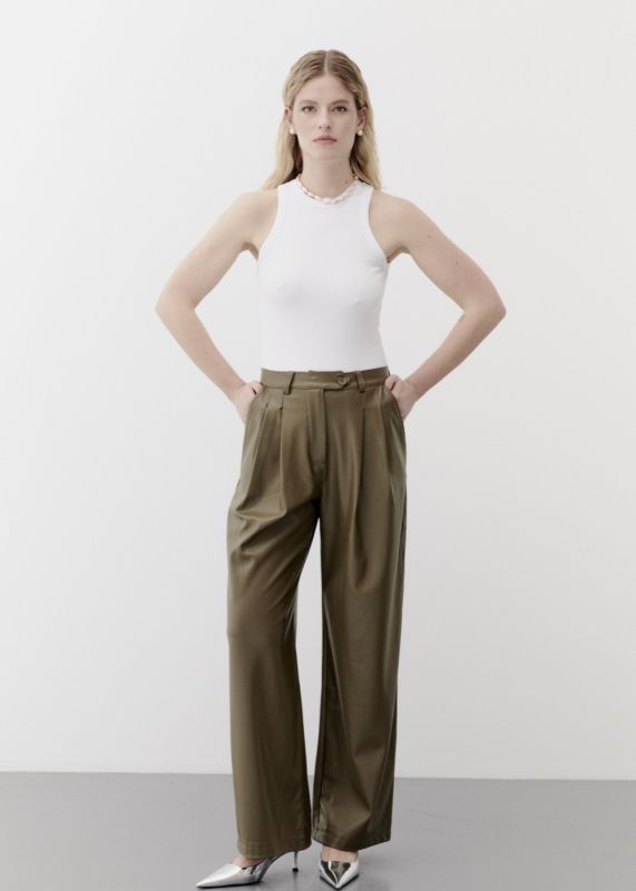 Loose Fit Leather Pants