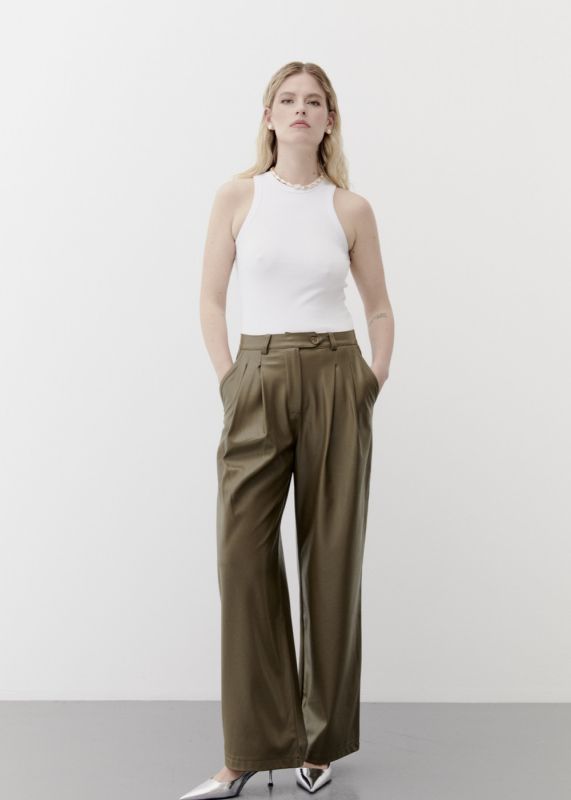 Loose Fit Leather Pants