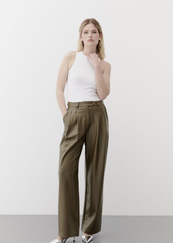 Loose Fit Leather Pants