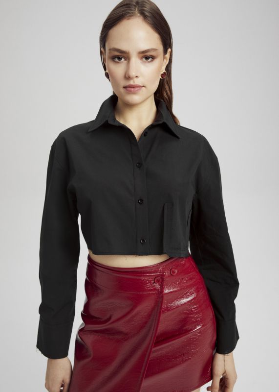 Crop Shirt with Pocket Detail