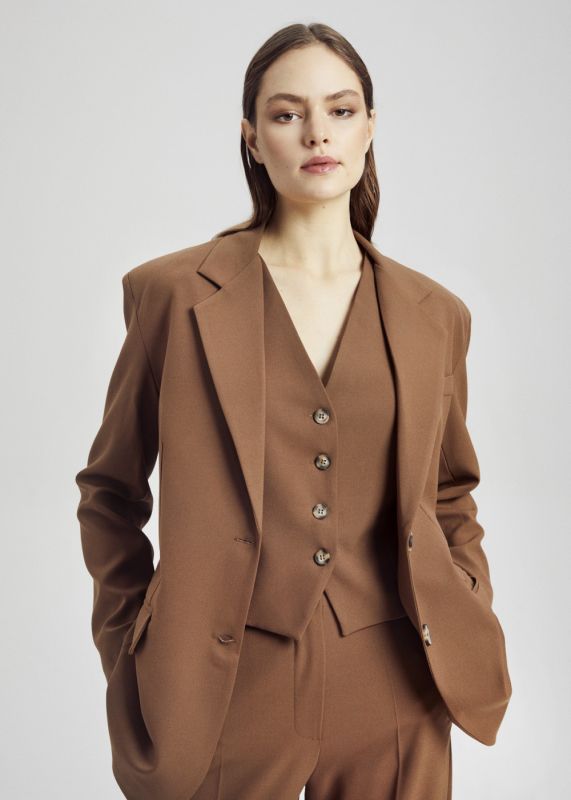 Classic Oversize Blazer Jacket, Classic Vest, Classic Straight Pants