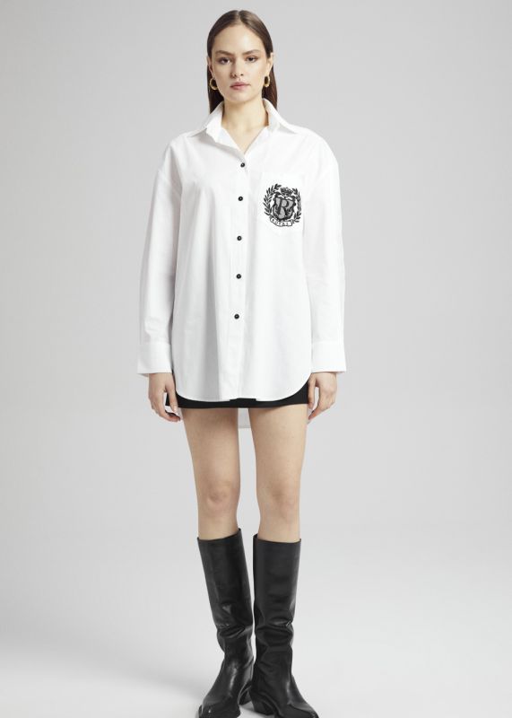 Oversized Shirt with Embroidery Detail