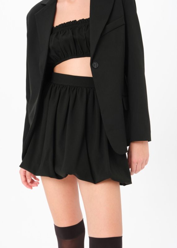 BLAZER JACKET-HUNG BUSTIER-BALLOON MINI SKIRT