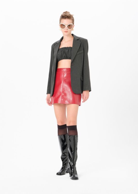 PATENT LEATHER MINI SKIRT