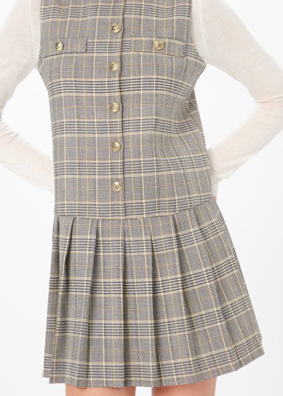 PLAID PLEATED DRESS