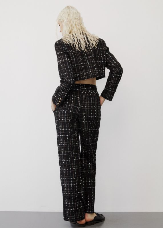 Chanel Crop Jacket - Plaid Loose Fitted Pants