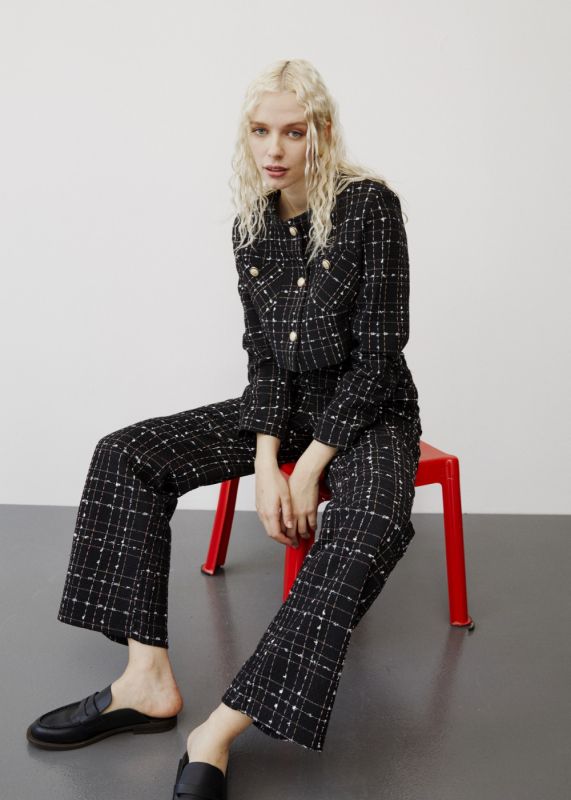 Chanel Crop Jacket - Plaid Loose Fitted Pants