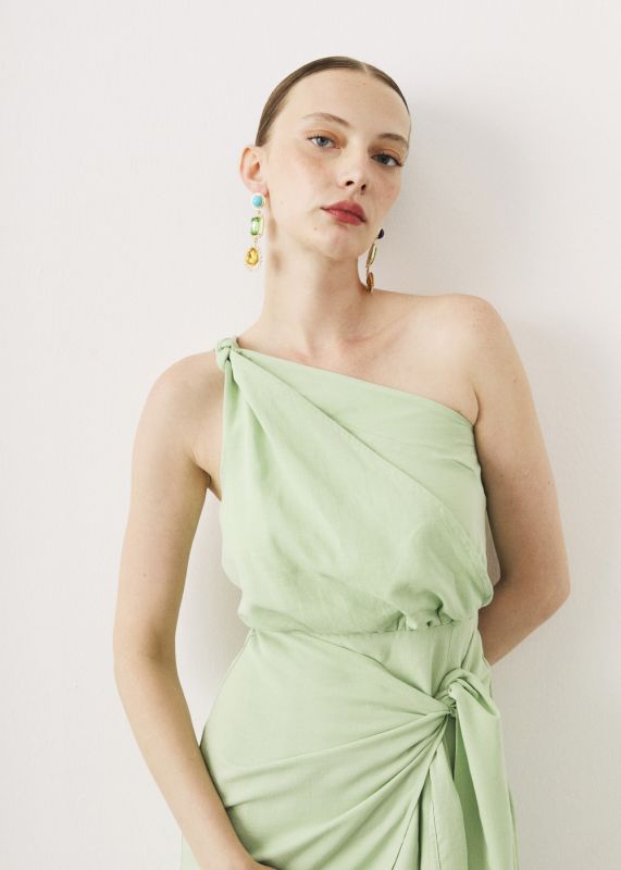 KNOTTED ONE SHOULDER DRESS