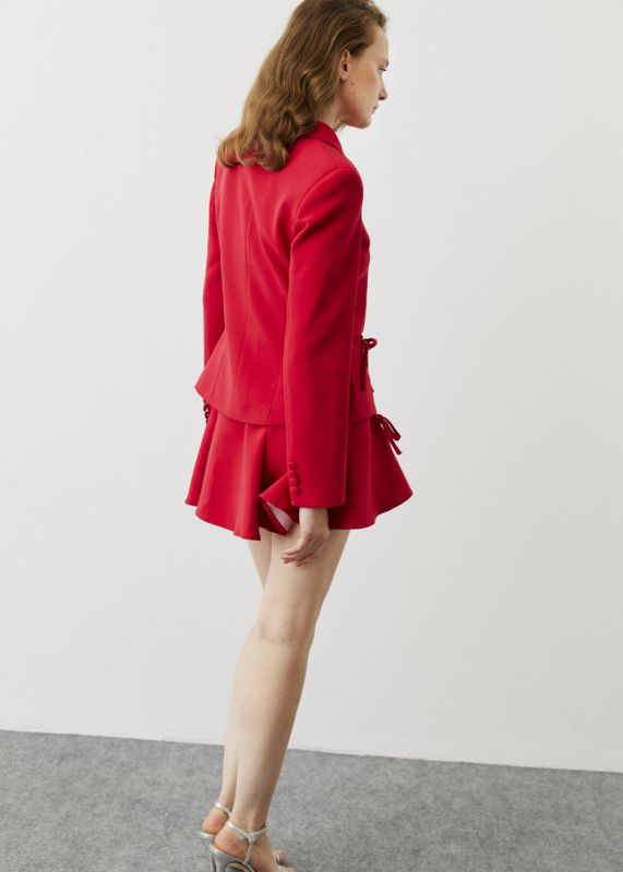 JACKET WITH BOW DETAIL- MINI SKIRT WITH BOW DETAIL