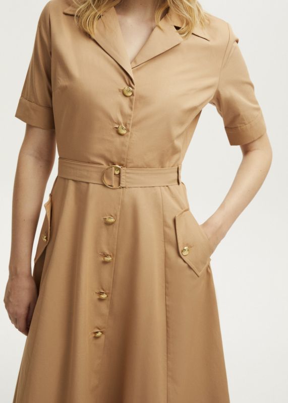 Gold Button Detailed Dress