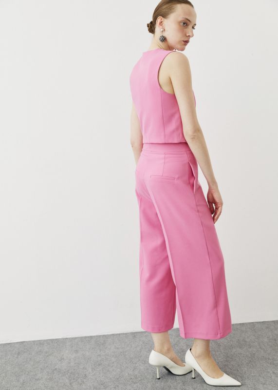 CLASSIC VEST-HIGH WAIST CULOTTE PANTS