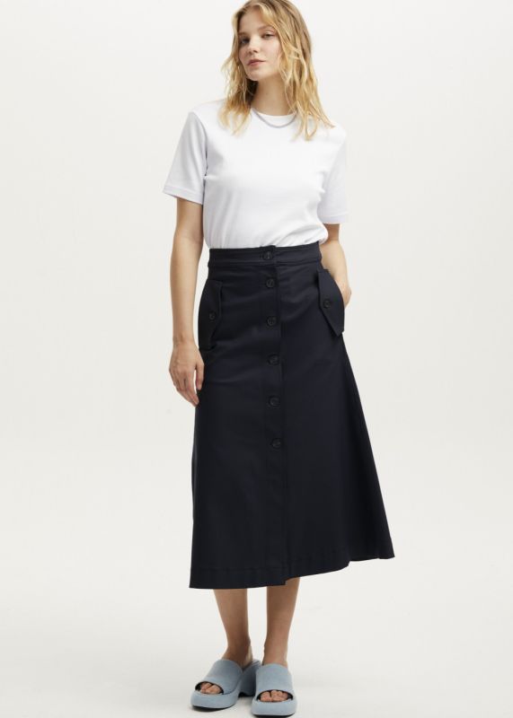 Midi Length Flared Skirt