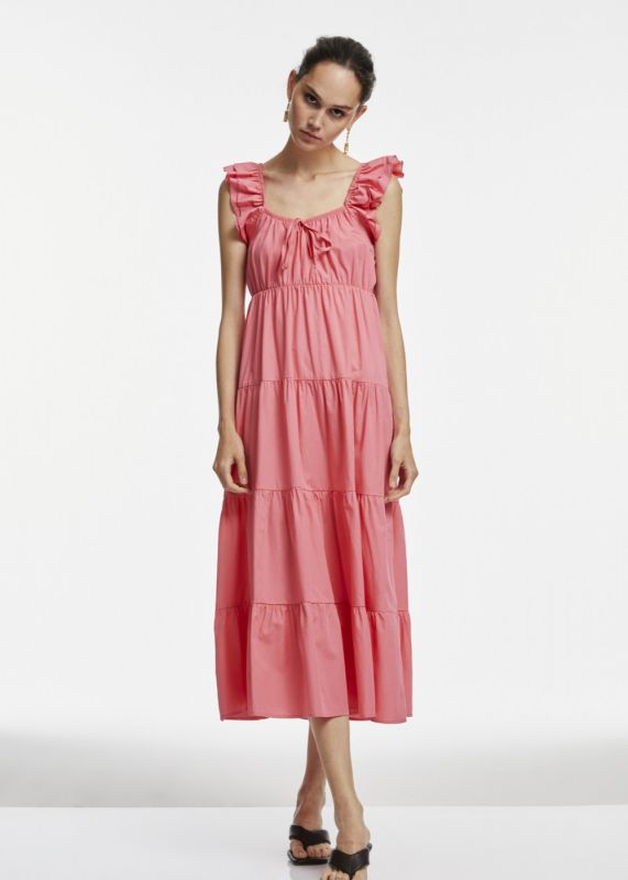 Ruffle Detailed Midi Dress