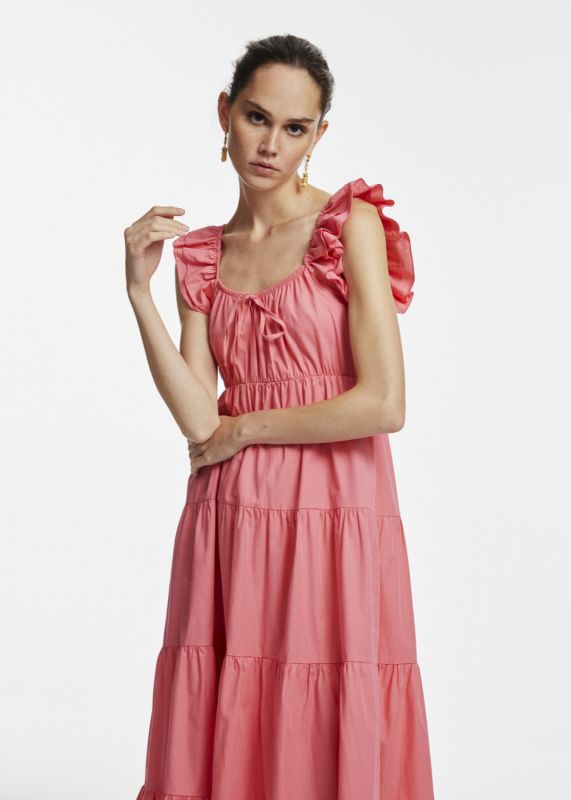 Ruffle Detailed Midi Dress