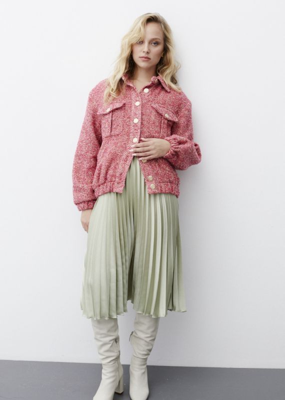 Pleated Mid Length Skirt