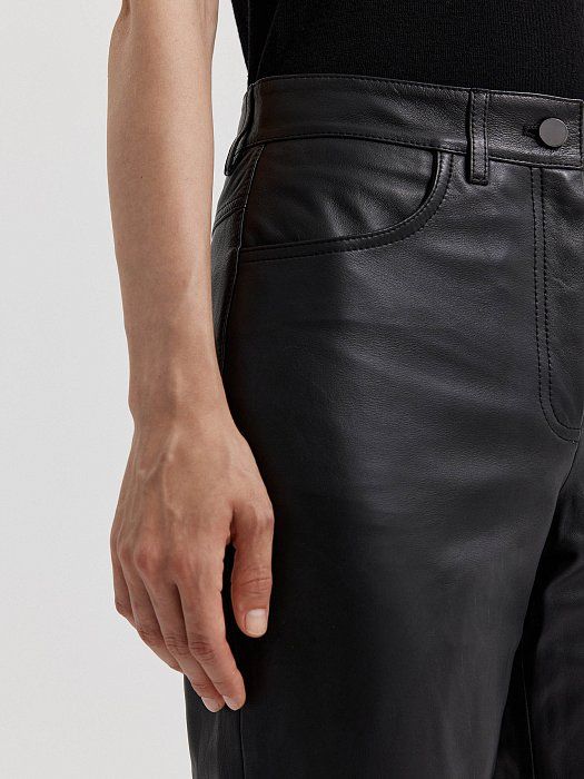 Straight leather pants 903150202-167