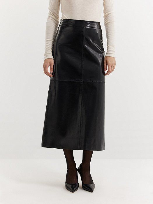 Patent leather midi skirt 905160140-167