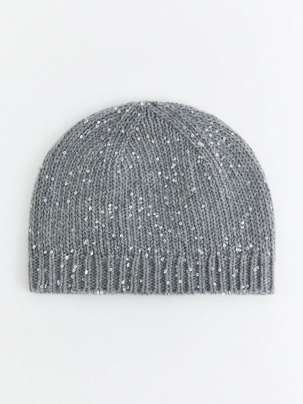 Wool hat with sequins 438510073-103