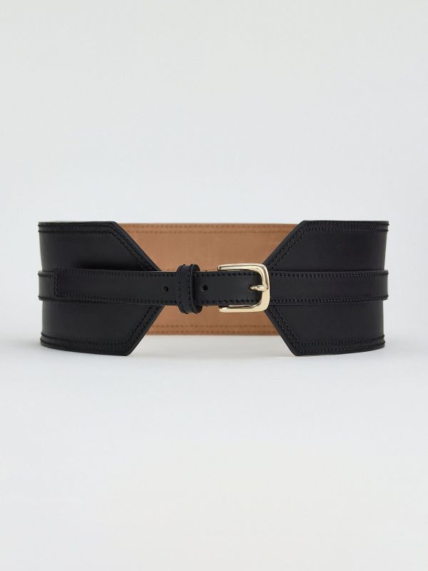 Wide leather belt 901610090-377