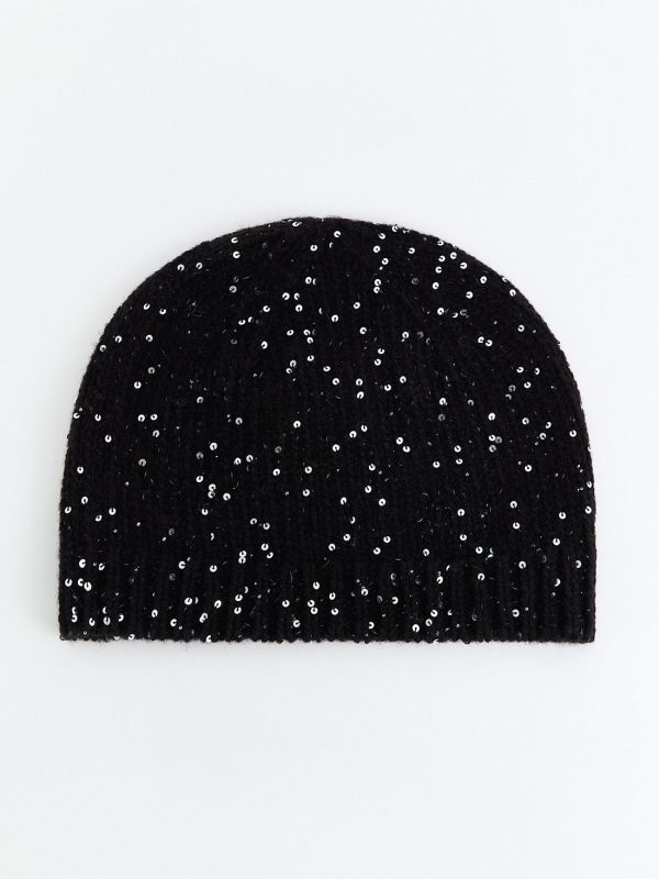 Wool hat with sequins 438510073-167