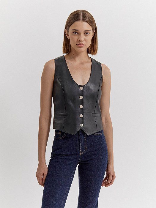 Leather vest 903140192-167